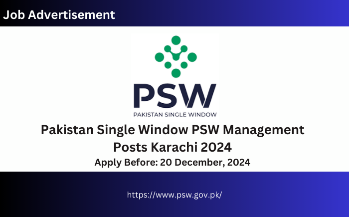 Pakistan Single Window PSW Management Posts Karachi 2024